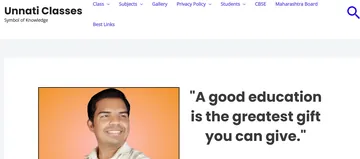 Unnati Classes website – client of Innovative Digital Lab
