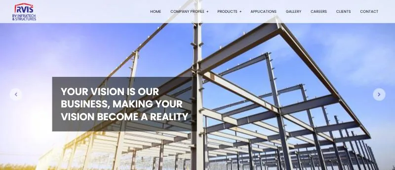 RV Infratech & Structures website – client of Innovative Digital Lab