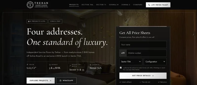 Trehan Luxury Floors website – client of Innovative Digital Lab